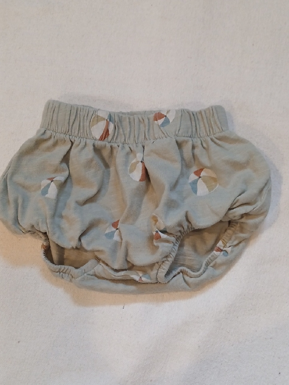 Rylee & Cru Light Sage Baby Diaper Cover with Beach Ball Pattern